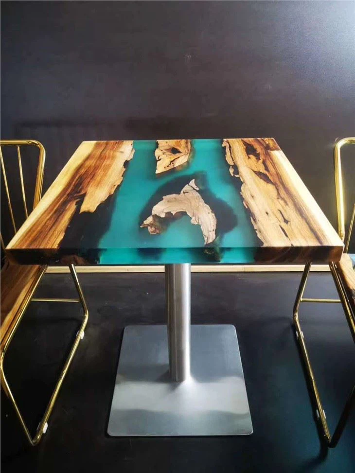 Dessus de table basse Island en résine de noyer noir