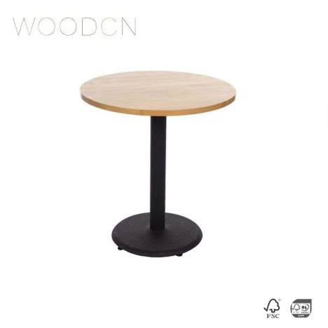 Table à thé en bois massif collé avec bord en bois de hêtre