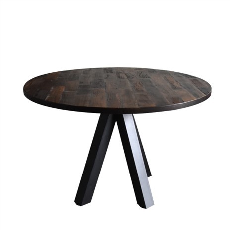 Table de salle à manger en bois d'orme recyclé