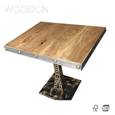 Table basse en cuir de chêne blanc