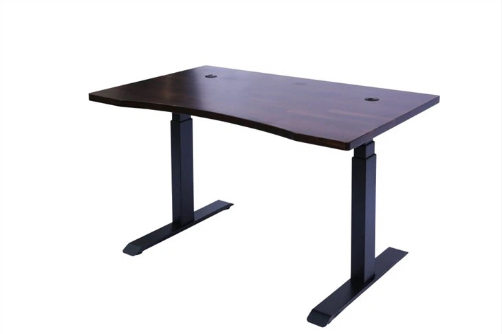 China Beech Wood Butcher Block Walnut Color Office Desk Manufacturers