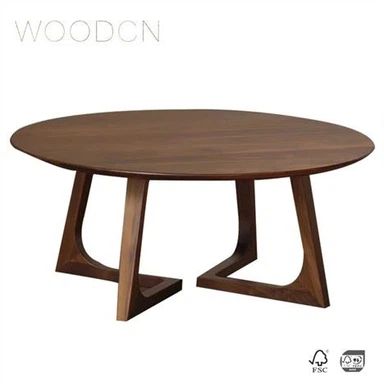 Table à thé en bois de noyer contrecollé