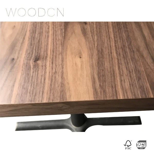 Customized  Veneer Black Walnut Wood Restaurant Home Table Top