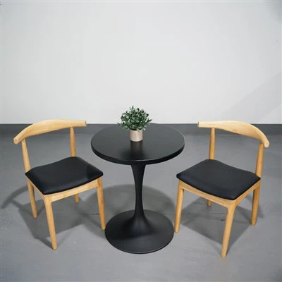 Table à manger ronde en bois massif en bois